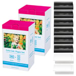 2X Canon KP-108IN Ink and 108 x 4"x6"Paper for Selphy CP Series Photo Printers