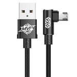 BASEUS 2 Meter Micro-USB kabel Nylon Vinklad - Svart