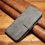 iPhone 8 Plus / 7 - DG MING Retro läderfodral plånbok Grå