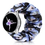 20mm Scrunchie Watch Band for Galaxy Watch Active/Active2 40mm/44mm, Floral Replacement Strap Compatible for Garmin Vivomove/Ticwatch/Gear S2 Classic/Gear Sport (20mm L, I Ballet)