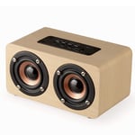 SATIOK Portable Wireless Bluetooth Speaker, Wooden Home Subwoofer Audio, Voice Prompts, Support Hands-free Calling, TF Card USB Playback, 3.5MM Audio Input, with 1500mAh Rechargeable Battery