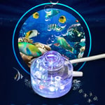 With Air Pump Gas Stone Led Fish Tank Bubbler Light, Low Voltage Output, With Powerful Suction Cup Submersible Crystal Glass Lighting, For Fresh And Salt Water(european & American Plugs)