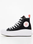 Converse Junior Chuck Taylor All Star Hi Top Trainers - Black/White, Black/Pink, Size 5.5 Older