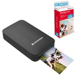 AGFA Photo - Pack Imprimante Realipix Mini P + Cartouches et Papiers AMC pour 30 Photos - Imprimante Photo Format 5,3 x 8,6 cm Via Bluetooth - Sublimation Thermique 4Pass - Noir