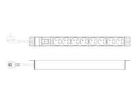 Digitus - Effektband (Kan Monteras I Rack) - Aluminiumprofil Och Switch - Ac 250 V - 4000 Watt - Ingång: Power Cee 7/7 - Utgångskontakter: 8 (8 X Cee 7/5) - 1U - 19" - 2 M Sladd