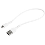 StarTech.com 30cm tålig, vitt USB-A till Blixtkabel - Hård,