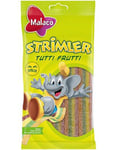 Malaco Syrlige Strimler - Vingummibelter med Syrlig Tutti-Fruttismak 80 gram