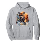 realistic cougar walking scary mountain lion puma animal art Pullover Hoodie