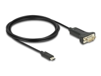 Delock - USB / seriell kabel - 24 pin USB-C (hane) till RS-232 (hane) - 2 m - svart