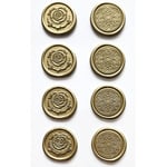 Galleri Papper Stickers Sigill - Guld Ros och Ornament 8 st 25 mm