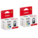 2x Genuine Canon CL561XL Colour Ink Cartridges For Canon PIXMA TS7451 Printer