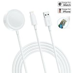 2 In 1 Apple Iwatch Charging Cable For Apple Watch 4/3/2/1 Charger Cable Compat