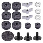 Cymbal Replacement Kit for Drum, 23pcs Clutch Felt Hi Hat Cymbal Sleeves with Dish Base Wing Nuts and Cymbal Washer