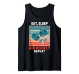 Retro Eat, Sleep Air Hockey Repeat Vintage Grunge Air Hockey Tank Top
