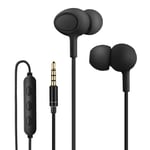 Yiwiso Sleep Earphones, Comfortable Wired Earbuds for Small Ear Canal Side Sleeper, Noise Isolating, In Ear Headphones with Mic for Sleeping Snoring, Air Travel, Relaxation, Black