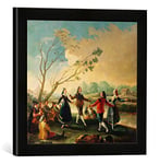 Kunst für Alle 'Image encadrée de Francisco Jose de Goya y Lucientes Dance on The Banks of The River Manzanares, 1777, d'art dans Le Cadre de Haute qualité Photos Fait Main, 40 x 30 cm, Noir Mat