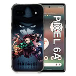 Coque pour Google Pixel 6A Manga Demon Slayer Noir