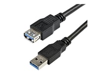 StarTech.com 2 m svart SuperSpeed USB 3.0-förlängningskabel A till A - M/F - USB-förlängningskabel - USB typ A till USB typ A - 2 m