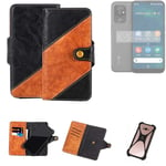 Sleeve for Doro 8100 Wallet Case Cover Bumper black Brown 