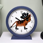 Magic Tiger Alarm Clock Blue Round Childrens Bedroom Animal Bedside Table Decor