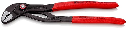Knipex Cobra® QuickSet High-Tech Water Pump Pliers grey atramentized, with non-slip plastic coating 250 mm (self-service card/blister) 87 21 250 SB