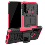 Boleyi Case for Xiaomi Mi Note 10 Lite, [Heavy Duty] [Slim Hard Case] [Shockproof] Rugged Tough Dual Layer Armor Case With stand function -Pink
