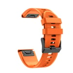 Eariy silicone quick-release wristband, compatible with Garmin Fenix 6X / Fenix 6X Pro, wear resistance and deformation resistance, suitable for all occasions., Orange