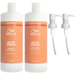 Wella Nutri-Enrich Shampoo & Conditioner Duo Litre 1000ml Pack + Pumps
