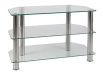 Argos Home Matrix Glass Corner TV Unit - Clear & Chrome