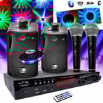 Karaoké enfant Hi-Fi 100W + 2 micros USB SD Bluetooth + Radio FM + Câbles + Effet OVNI LED RVB