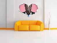 KAIASH 3d Wall Sticker Manager dog with suit heart shape in 3D look wall or door sticker wall sticker wall sticker wall decoration 62x43cm
