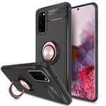 For Samsung Galaxy S20 Plus (6.7") Case, Slim Gel Rubber Shock Proof Phone Cover, Magnetic Ring [Kickstand] With [360 Rotation] For Samsung Galaxy S20 Plus - Rose Gold
