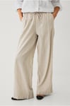 Ellos Collection - Linnebyxor med dragsko - Beige