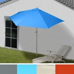 Demi-parasol aluminium Parla pour balcon ou terrasse, IP 50+, 260cm - terracotta avec pied