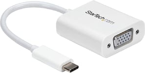 StarTech.com USB-C to VGA Adapter - White - 1080p - Video Converter For Your Mac