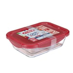 Pyrex Red Glass Cook & Go 2 Piece Food Storage Set