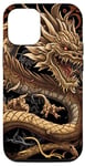Coque pour iPhone 12/12 Pro Dragon doré