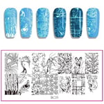 Nail Art Template Flower Leaf Stamping Plates Image Stencil Bc35
