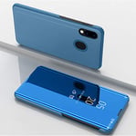 SWMGO® Mirror Plating Flip Case for Samsung Galaxy A20e (Sky Blue)