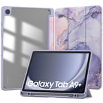 Samsung Galaxy Tab A9+ (Plus) Tech-Protect SC Hybrid Fodral med Stylus Pen Hållare - Violet Marble / Genomskinlig