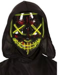 Svart El Wire Maske med Gult LED-Lys