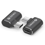 Sonero USB-C mâle vers prise USB-C coudée à 90°, adaptateur USB-C, 40Gbps, 240W, 8K60Hz, boîtier en aluminium, noir