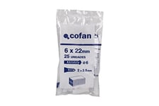 CoFan 07602106 – Pack of 25 Studs (Plastic, 6 mm) White