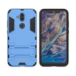 Mipcase Rugged Protective Back Cover for NOKIA X7/7.1 Plus, Multifunctional Trible Layer Phone Case Slim Cover Rigid PC Shell + soft Rubber TPU Bumper + Elastic Air Bag with Invisible Support (Blue)