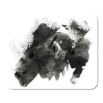 Mousepad Computer Notepad Office Abstract Ink Marble Black Paint Stroke on White Game Home School Game Player Computer Worker Inch