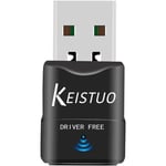 KEISTUO Clé WiFi USB pour PC: AC600 Adaptateurs USB WiFi, Plug&Play, Double Bande 2,4 GHz/5 GHz für Windows 11/10/8.1/8/7/ Mac OS, A