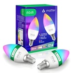 NOUS E14 RGB Matter Ampoule Connectee, LED WiFi Dimmable Couleur Ampoules Intelligente Avec Telecommande App, Compatible avec Alexa, Google Home, Home Assistant, Tuya Smart Life