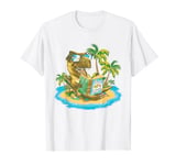 Island Dino Reading Book Dinosaur Summer Sun T-Shirt