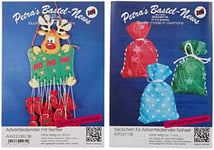 Petra's Craft News Advent Calendar Reindeer Felt Advent Calendar Numbers with Wooden Parts Kit, 22 x 32 x 11 cm, Wood Colour