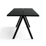 Friends & Founders - Saw Dining Table 2 Parts 200, Solid black Ash - Frame Black Stained Ash